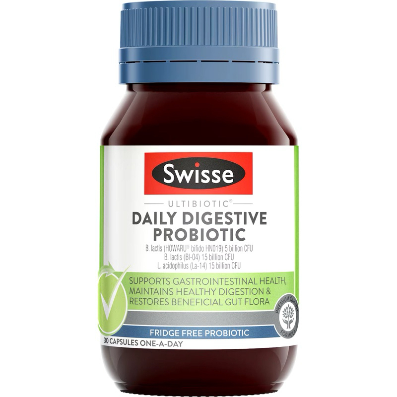 Swisse Ultibiotic Daily Digestive Probiotic Capsules 30 pack