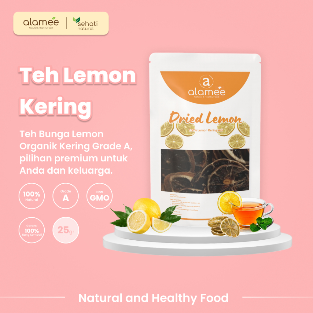 

ALAMEE Lemon Kering Dried Slice Tea Teh Herbal Iris Organik Minuman Herbal Organic 25gr