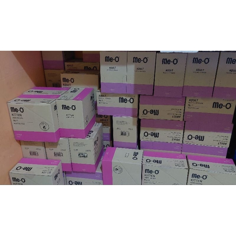 Meo Pouch dus isi 12 tuna kitten adult makanan basah kucing wet food