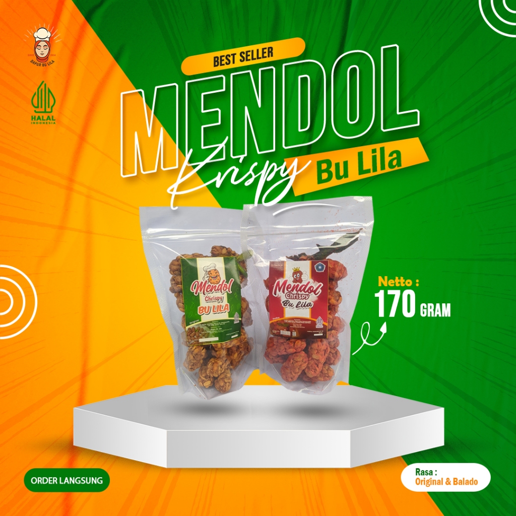 

Mendol Crispy Bu Lila Khas Pasuruan 170gram | mendol tempe | renyah | 100% halal