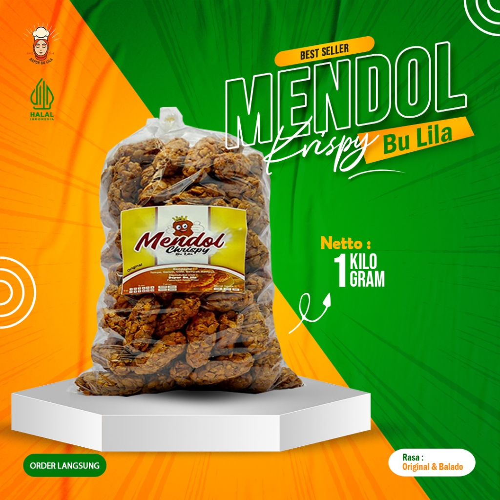 

Mendol Crispy bu Lila Khas Pasuruan 1kilo gram | Mendol Tempe | Renyah | 100% halal
