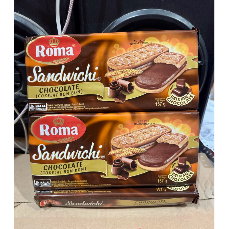 

Roma Sandwich Cokelat Bon bon 157gr 1 Karton isi 42pcs