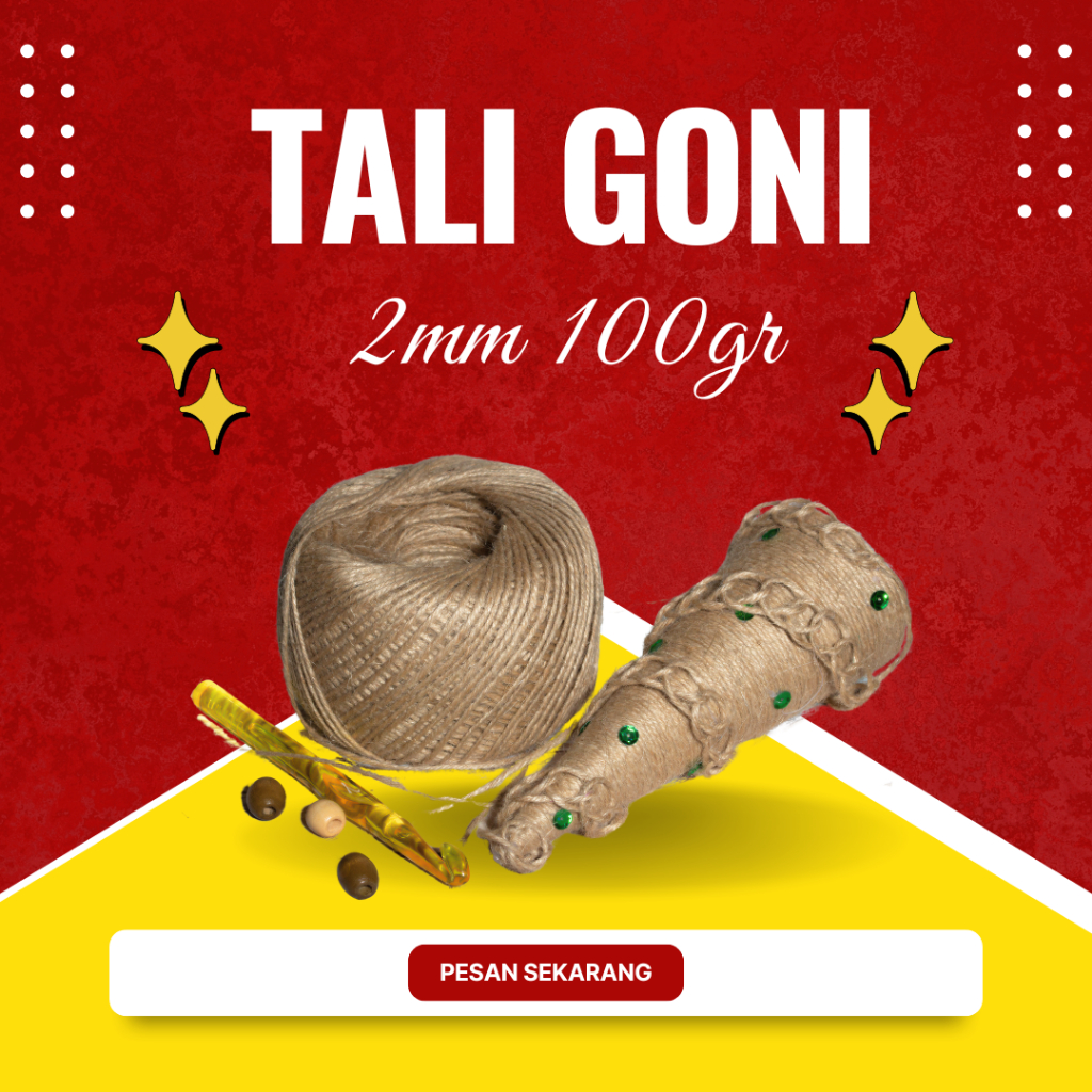 

TALI GONI PER 100 METER (2 PLY/ 2 MM) PENJEPIT FOTO TALI RAMI BERAT 100 GRAM