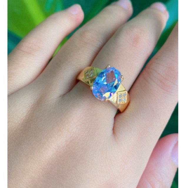 CINCIN EMAS XENIA PUTIH BATU GIOK XUPING PERHIASAN WANITA