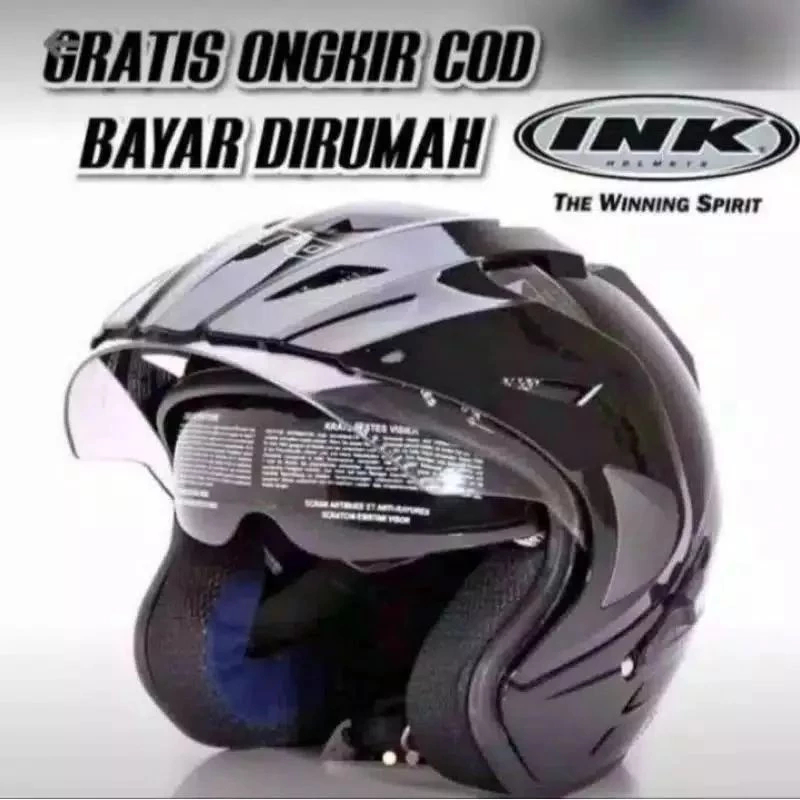 HELM DOUBLE VISOR BARU MURAH EMBOSS SNI TERLARIS