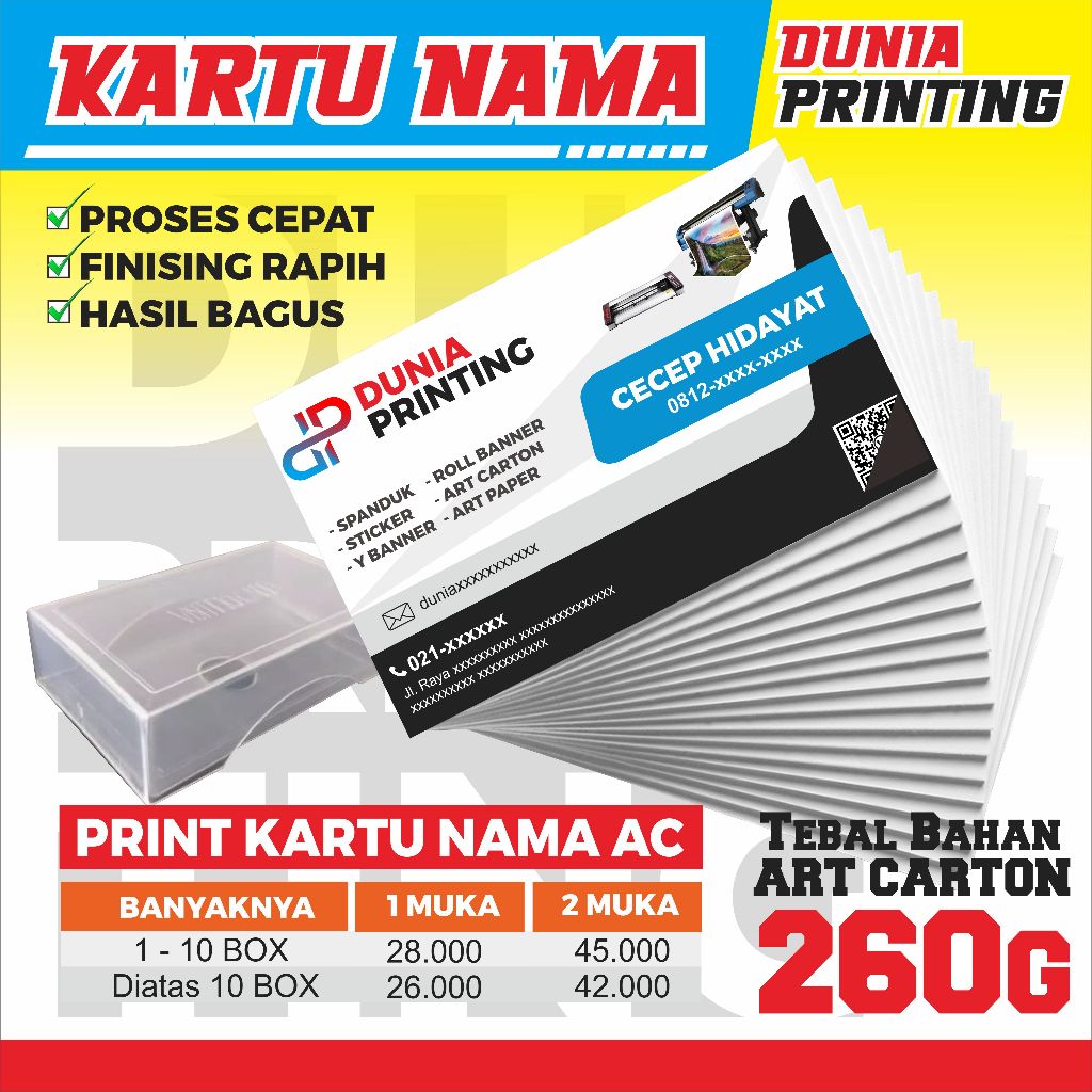 

CETAK KARTU NAMA /BUSINESS CARD FULL COLOUR SATU HARI JADI