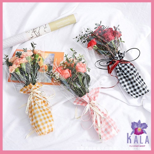 

Plastik Buket Bunga instan Plastic Flower Bucket Motif Gingham Square KB6153