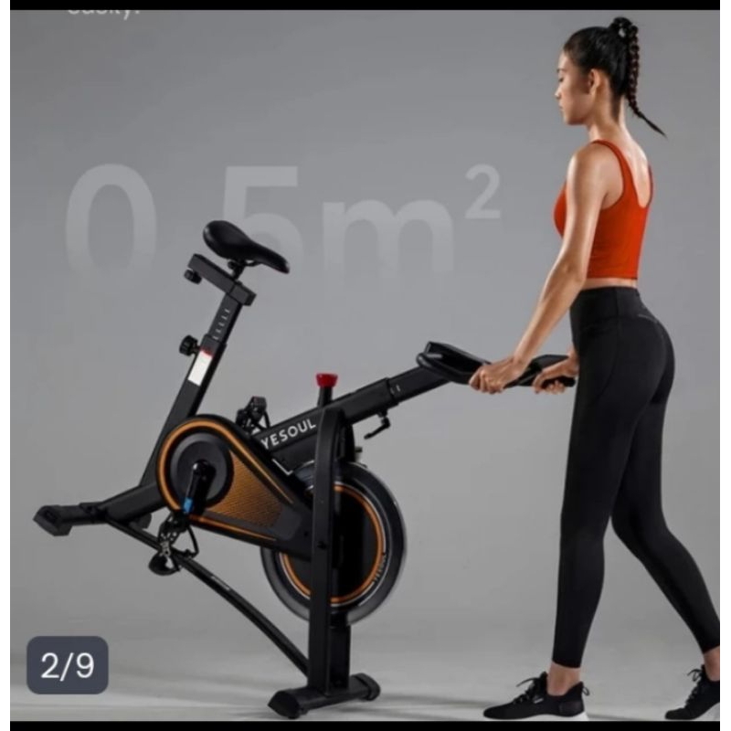 Yesoul A1 Smart Indoor Spinning Bike - Hitam, 6 kg Flywheel Magnetic Resistance