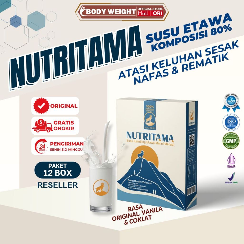 

Nutritama Platinum Susu Kambing Etawa Untuk Meningkatkan Imunitas Paket 2 Box Kemasan 250gr