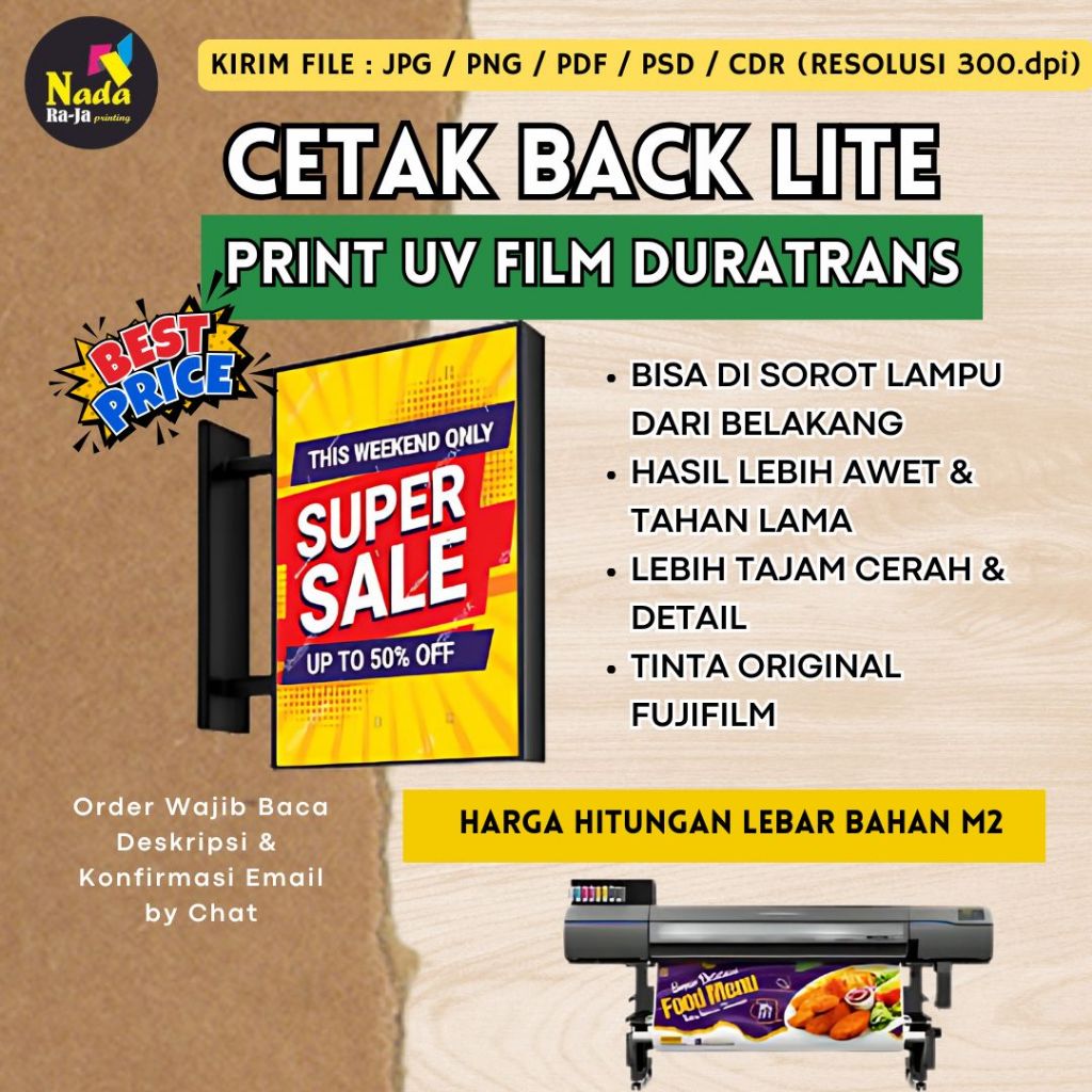 

CETAK BANNER BACKLITE UNTUK NEON BOX | BAHAN DURATRANS | BERKUALITAS AWET TAHAN LAMA