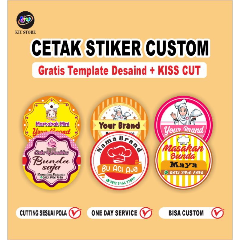 

Stiker logo label kemasan makanan minuman Bahan stiker Cromo/bontak