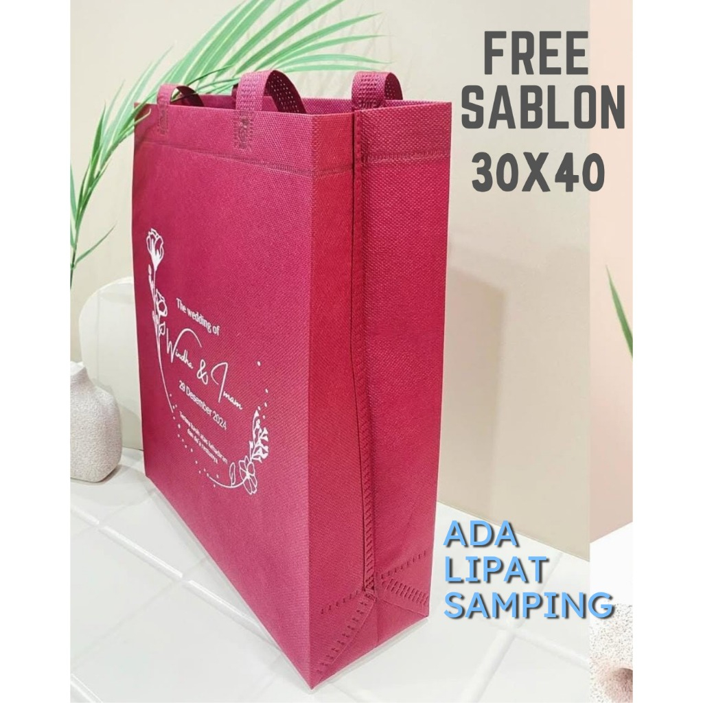 

Goodie Bag 30x40 custom sablon / tas Spunbond 30x40 sablon/tas kain sablon/tashajatan/tas custom sablon