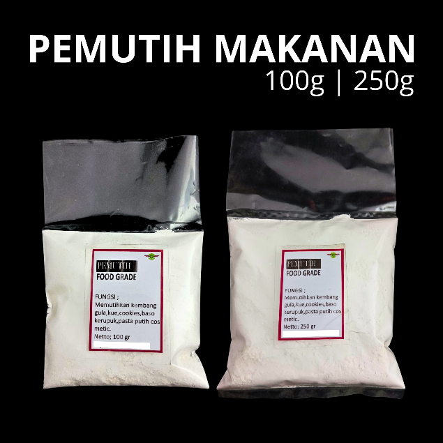 

[MURAH] - 1PCS - BERAT 100g | 250g - REPACK - FOOD GRADE - PEMUTIH MAKANAN - PEMUTIH BAKSO - PEMUTIH BAPAO - PEMUTIH COOKIES - PEMUTIH KERUPUK - HIGH QUALITY