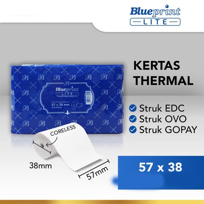 

Blueprint BP-LiteTP57x38 Lite Thermal Paper Roll 57x38mm Kertas Struk