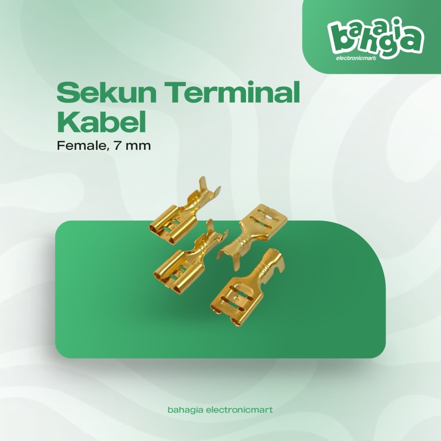 Skun Sekun Terminal Kabel Gepeng 7mm Female Cewe Soket Terminal Kabel