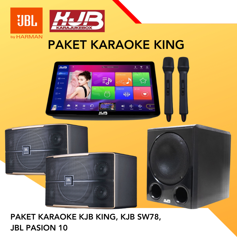 Paket karaoke King JBL Pasion 10 Speaker KJB SW78 Subwoofer KJB King Karaoke Player