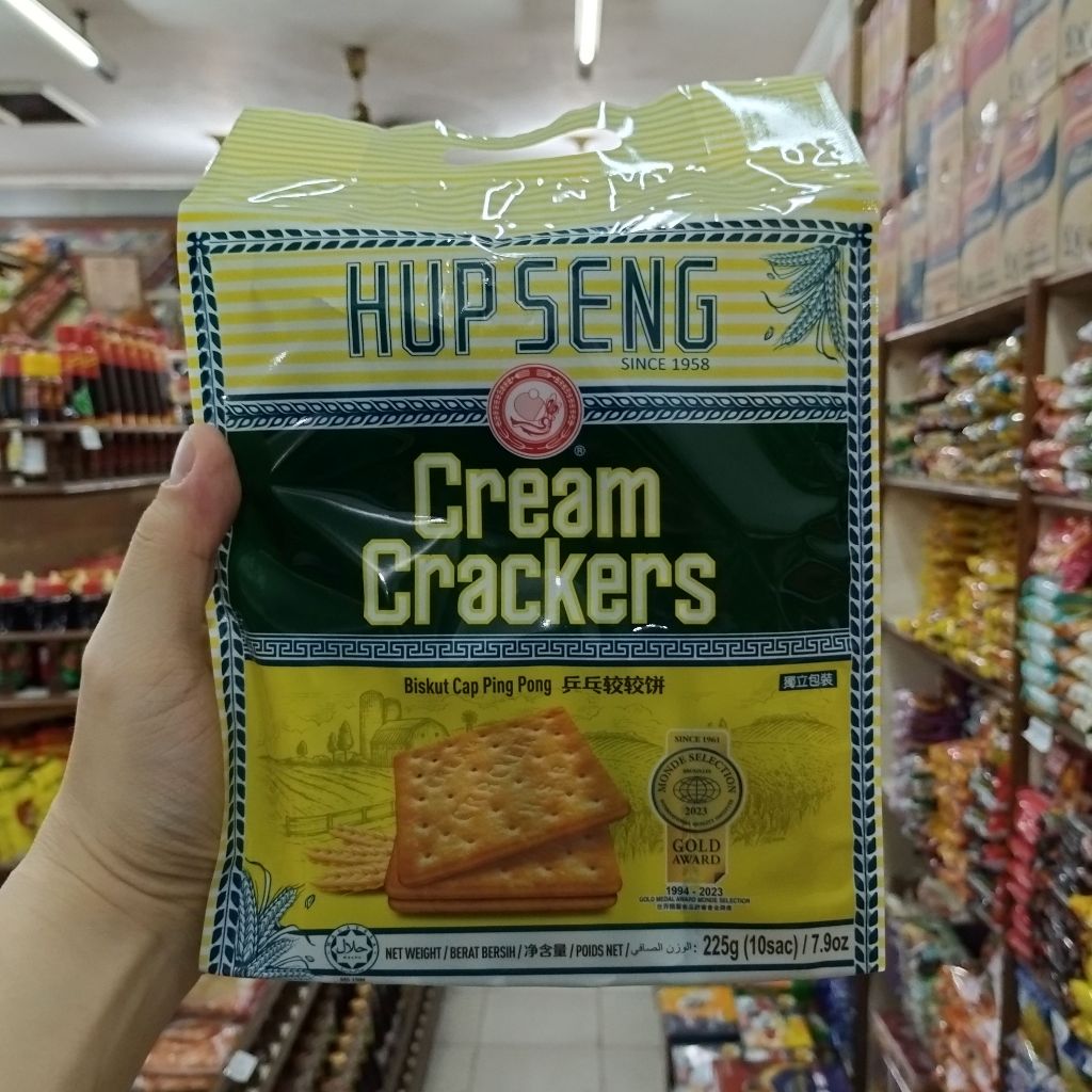 

HUPSENG HUP SENG CREAM CRACKERS BISKUIT CAP PING PONG 225 g 10 SACHETS