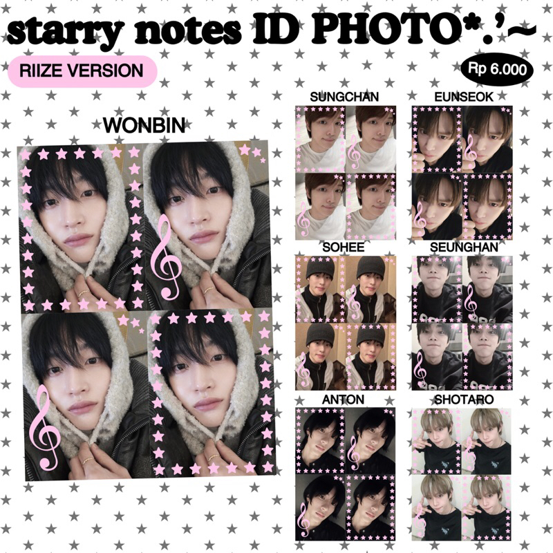 

starry notes ID Photo (MINIMAL BELI 2pcs) (read description)