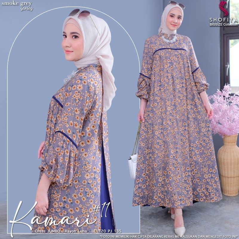 gamis dress Jumbo kamari #11 rayon luna original by shofiya