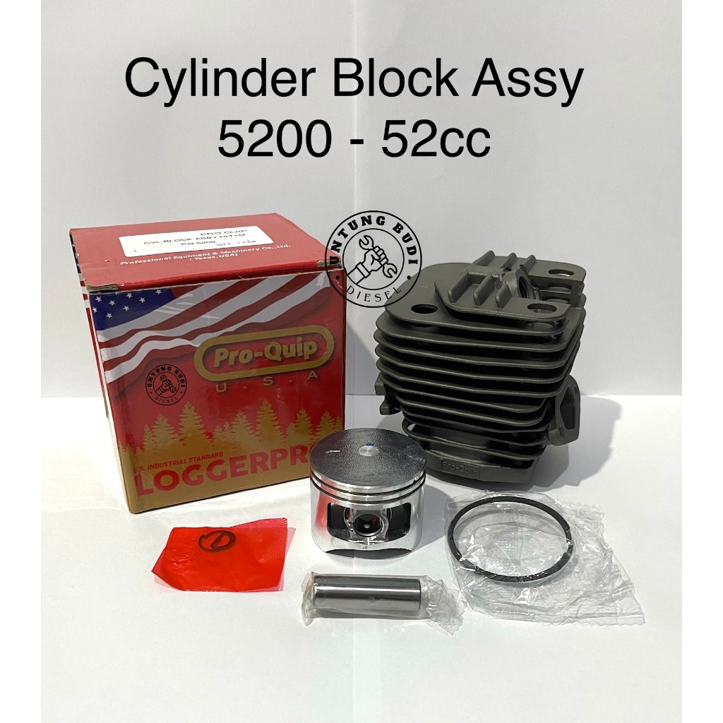 Cylinder Block 5200 ProQuip 45mm Poring Boring Buring Blok 52cc Chainsaw Gergaji Mesin Senso 20 22 2