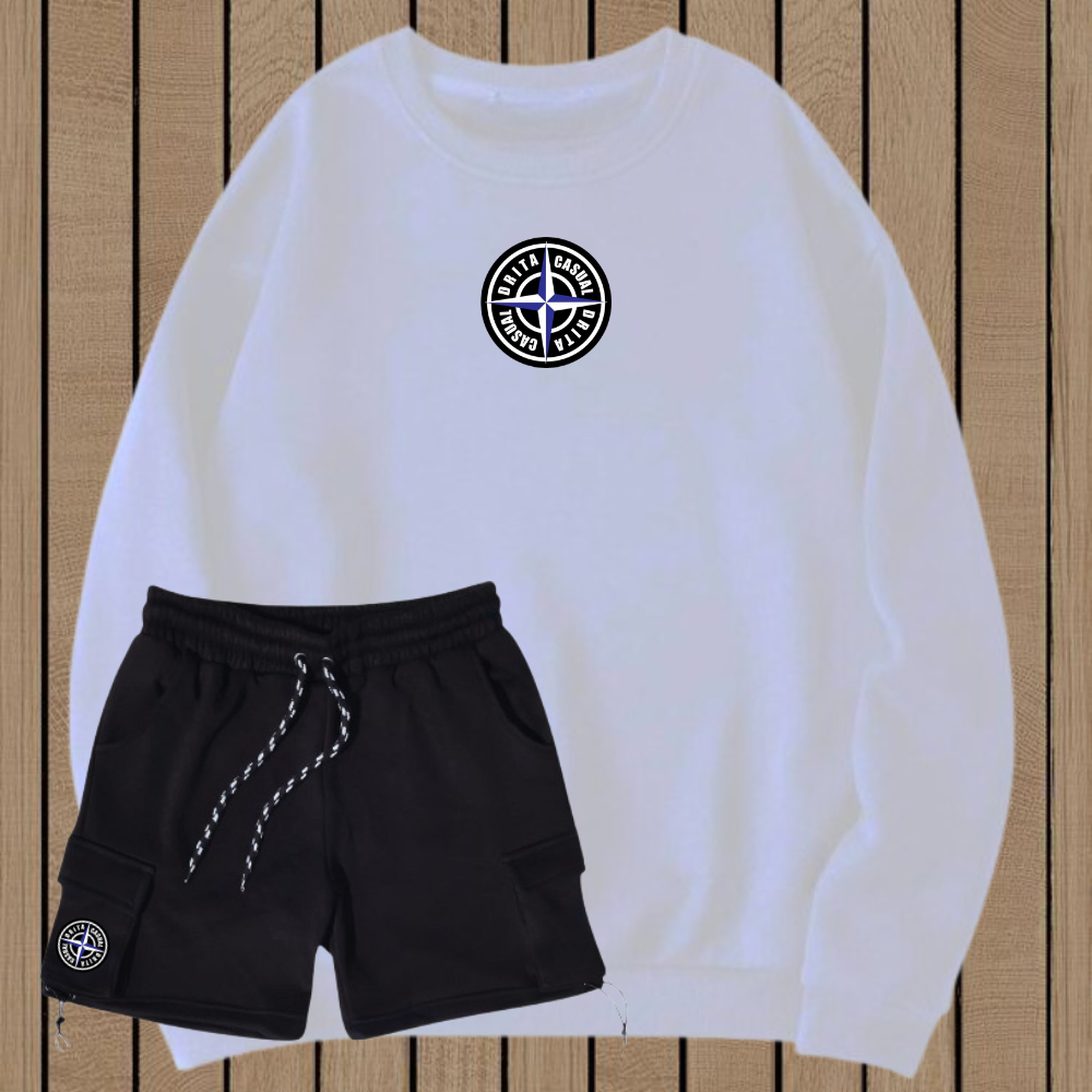 SWEATER SABLON PRINT ONE SET CELANA PENDEK CREWNECK ONE SET SWEATER PRIA WANITA CREWNECK PRIA WANITA