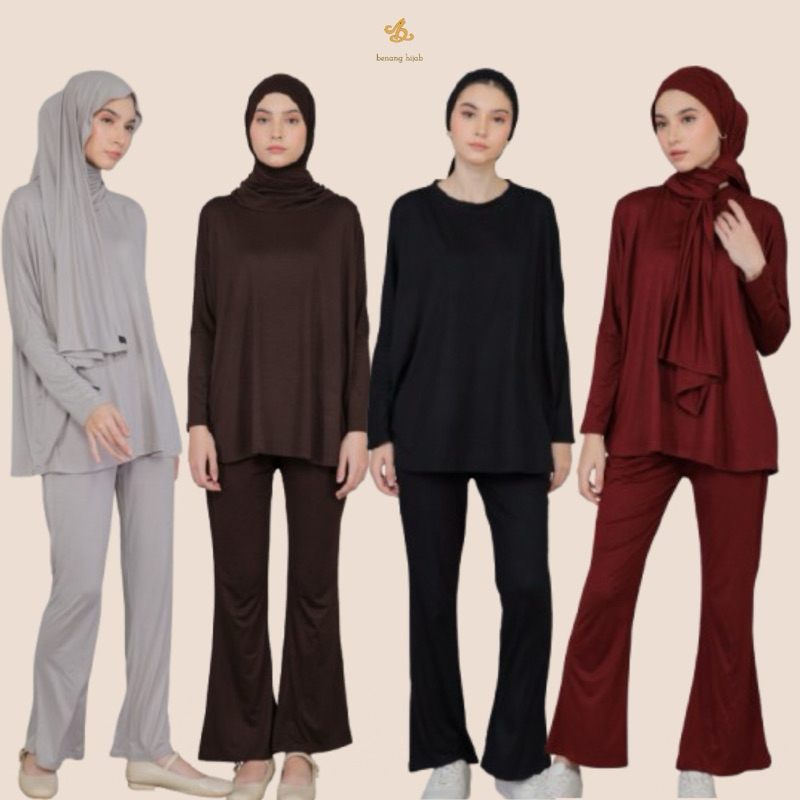Benang Hijab - SAHARA ONE SET - Setelan Wanita Oneset Setcel Oversized Cotton Rayon Spandex Terbaru