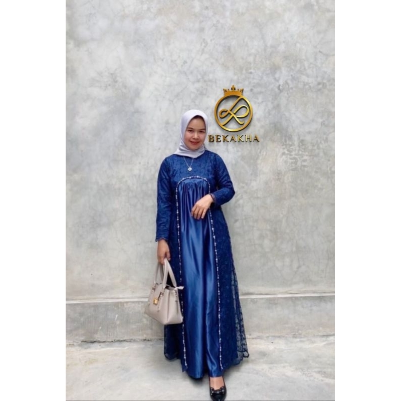 Dress Brokat payet kekinian //Baju lebaran/kondangan//Dress satin