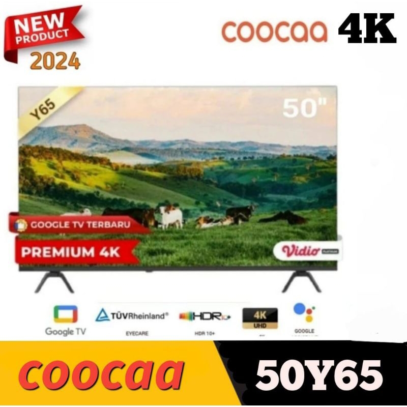 COOCAA 50Y65 Google TV 50 inch Coocaa Y65 50" 4K UHD smart TV Android Digital HDR