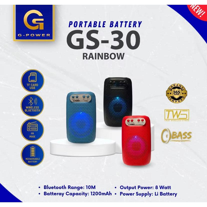GPOWER Speaker Bluetooth Wireless  GS-30 Classic Full Bass warna