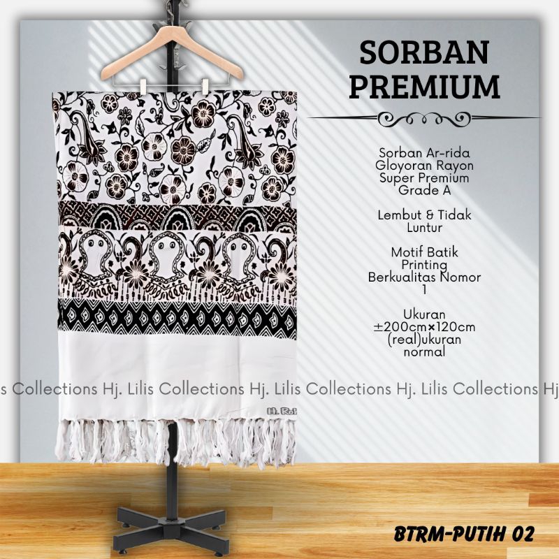 Serban Rida Solo Batik Premium Laki Laki Panjang 200 × 120 Cm Sorban Kashmir Kashmiri Premium NU Hit