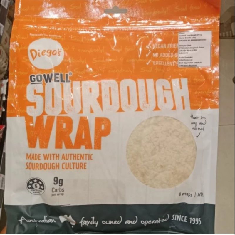 

gowell roti kebab sourdough tortilla wrap isi 8