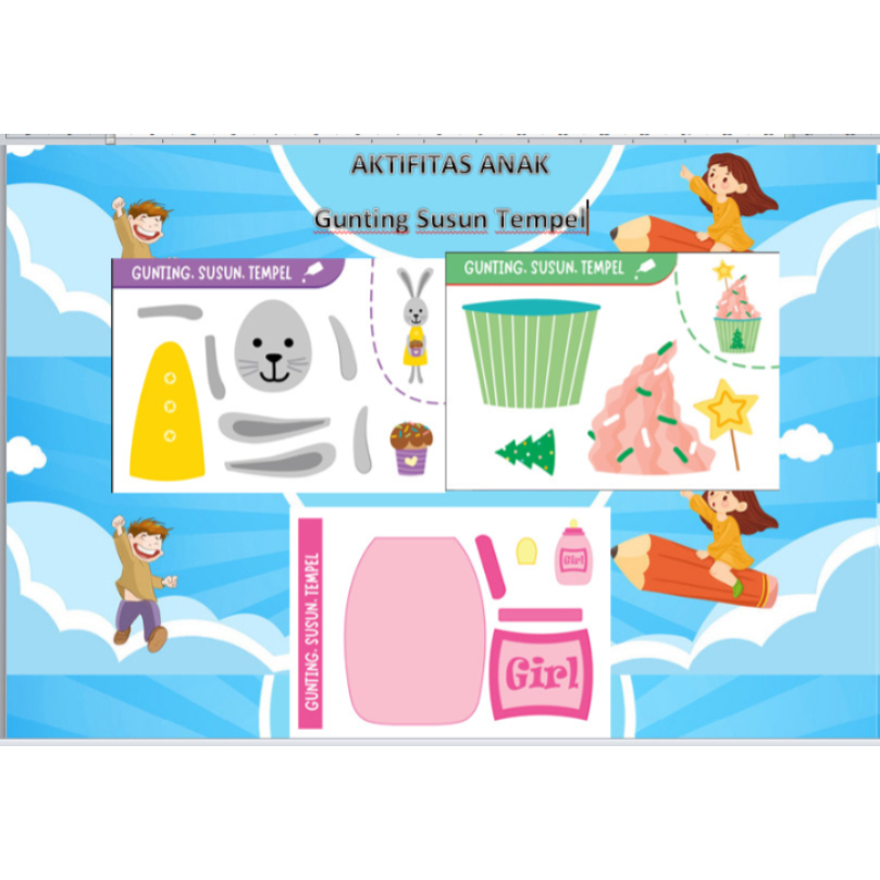 

Worksheet anak Gunting Susun Tempel vol 2