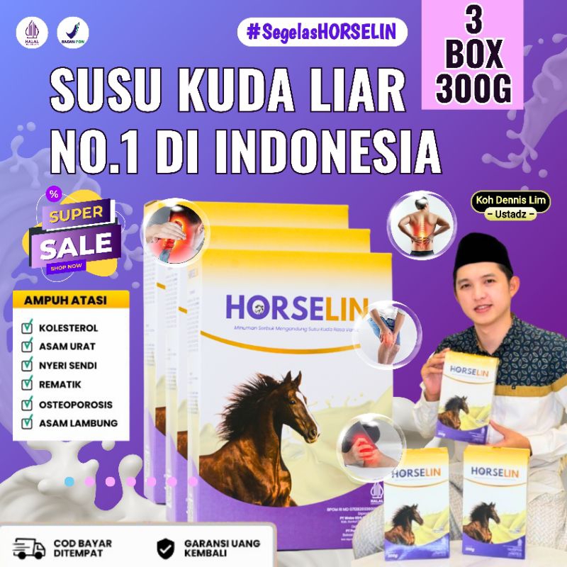 

Paket 3 BOX HORSELIN Susu Kuda Liar Sumbawa Premium Atasi Persendian dan Tulang Asli Original 300gr