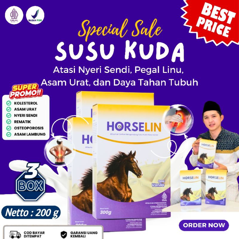 

Horselin Susu Kuda Liar Premium Asli Sumbawa Atasi Persendian Tulang dan Otot Original 200gr 3 BOX