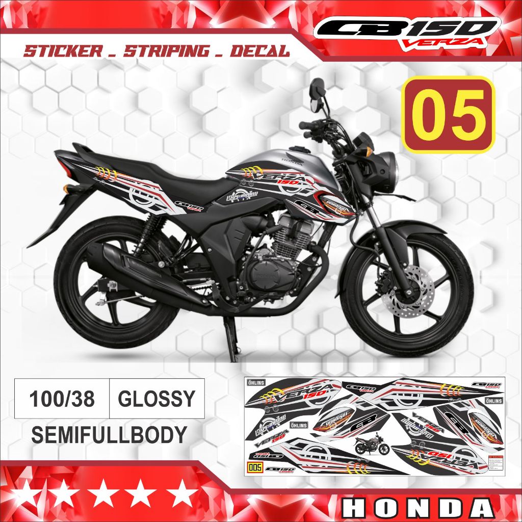 stiker motor honda cb verza thailok striping stiker motor cb 150 verza decal verza