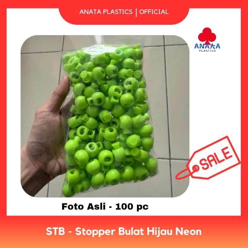 [100 pc] Stopper bulat / Stopper tinju / Stopper tali kur / Aksesoris plastik / STB