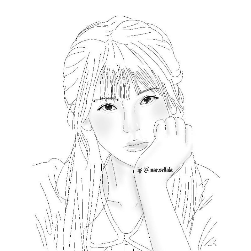 Jasa gambar digital sketsa wajah gambar dari foto jadi sketsa digital lineart commission art line