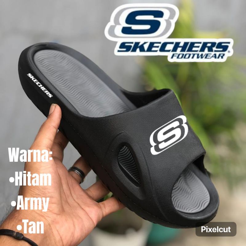 Sandal slop Pria KARET EVA Sandal Pria Slip On Anti Slip All Black