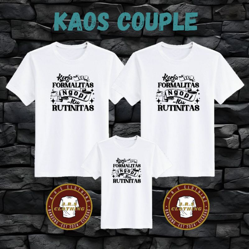KAOS COUPLE KELUARGA - BAJU NGOPI KELUARGA - KAOS NGOPI COUPLE - MOTIF KOPI