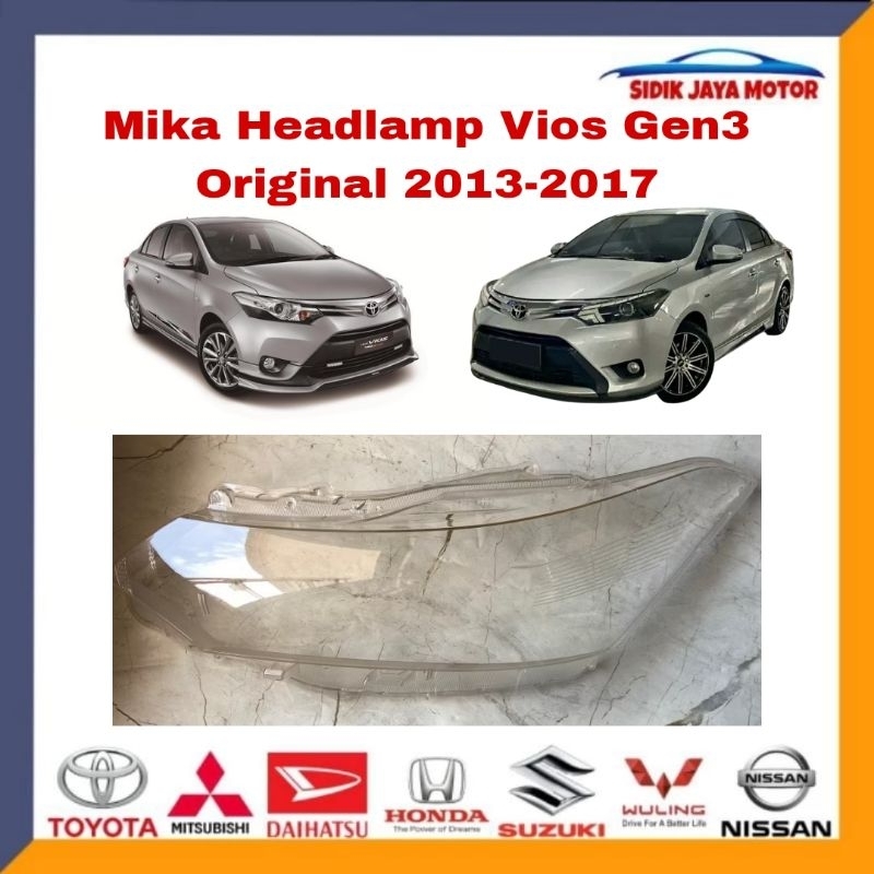 Mika Headlamp Lampu Depan Vios gen 3 Original 2013 2014 2015 2016 2017 mika kaca Lampu depan vios ge