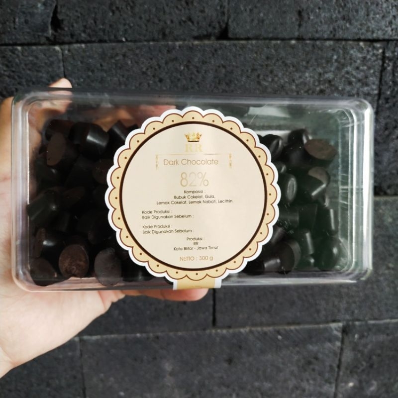 

Cahayadstore Choco Chips Dark 100% (No Sugar), 92%, 82%, 72%, 62% Netto 300Gram. Vegan, Diet,