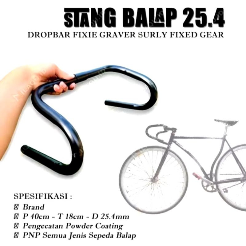 Stang Dropbar Sepeda Fixie Ukuran 25.4 Universal Stang Sepeda Fixie