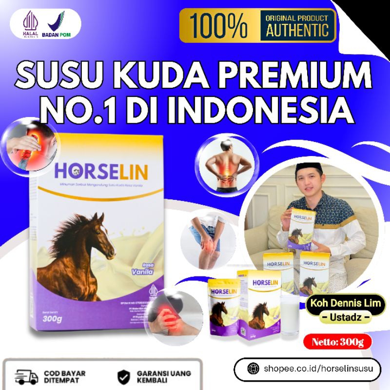 

Horselin Susu Kuda Liar Premium Asli Sumbawa Atasi Nyeri Sendi Tulang Asam Urat Original 300GR 1 BOX