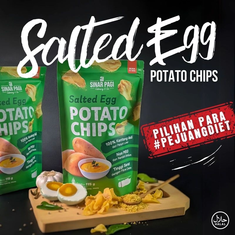 

Keripik Kentang Telur ASin (Healthy Salted Egg Potato Chips ) Sinar Pagi