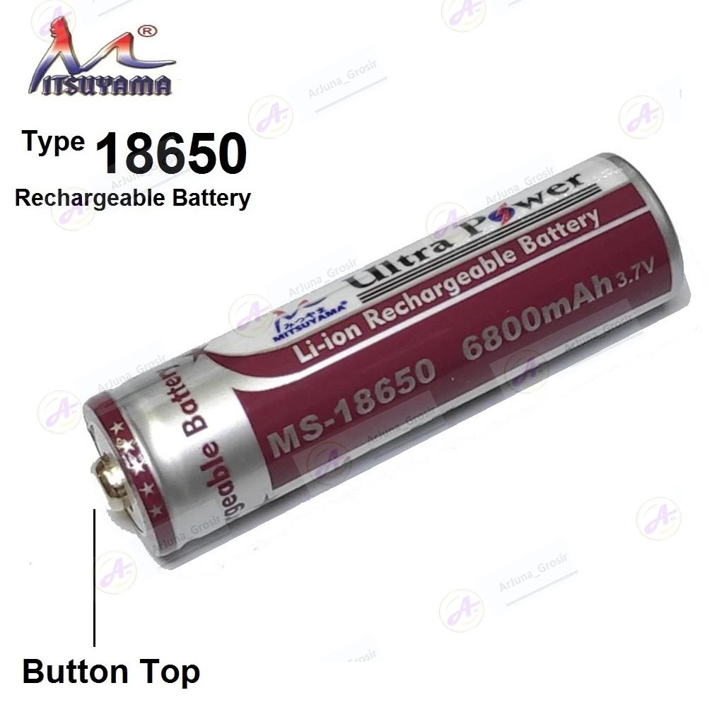 baterai 18650 original 6800 mAh mitsuyama baterai Cas 18650 Ultra Power 6800mAh Mitsuyama MS-18650 R