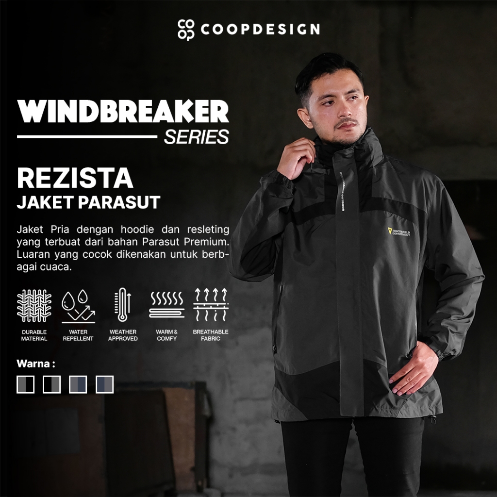 Coop Design - Rezista Jaket Gunung Hyperlight Windbreaker Parka Parasut Hokus Pria