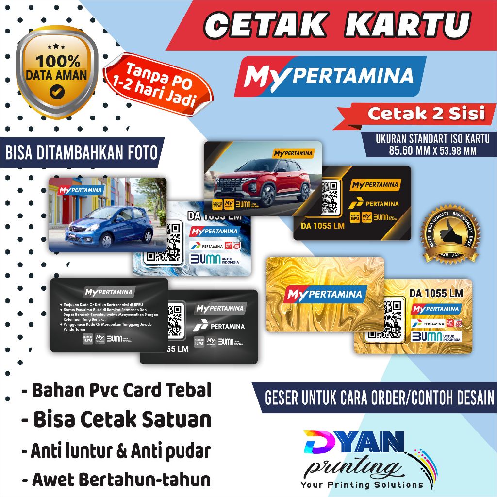 

CETAK KARTU MY PERTAMINA / BARCODE MY PERTAMINA CUSTOM, BAHAN PVC CARD TEBAL ANTI LUNTUR & ANTI PUDAR