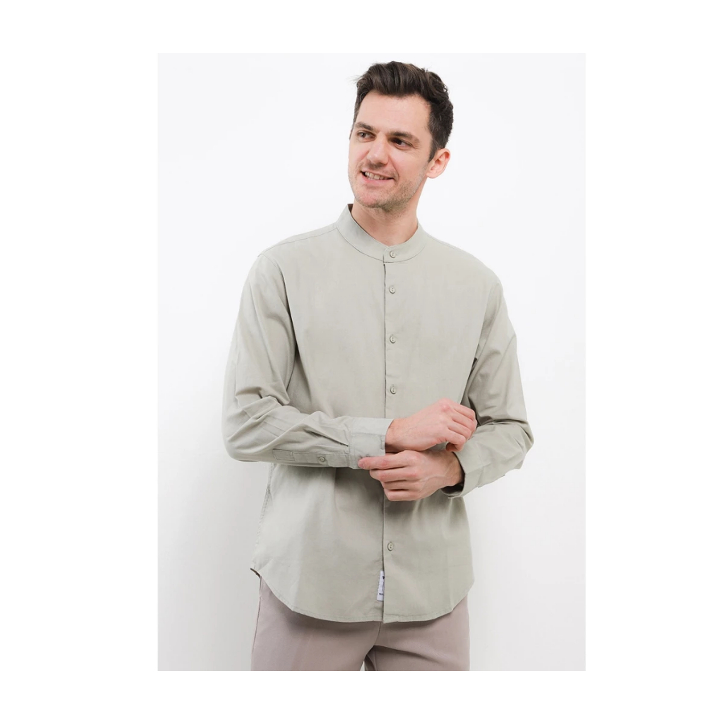 Triple jeans - Kemeja koko pria panjang mandarin / koko pria polos slimfit