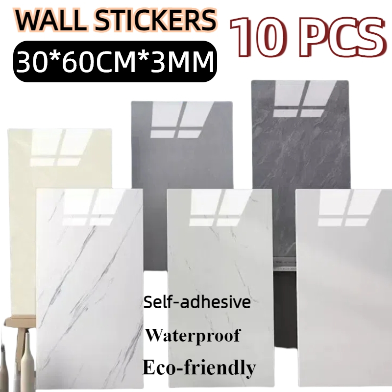 10PCS wallpaper vinyl marmer 30x60cm / Dinding tempel aesthetic / Sticker dinding vinyl / Vinyl marb