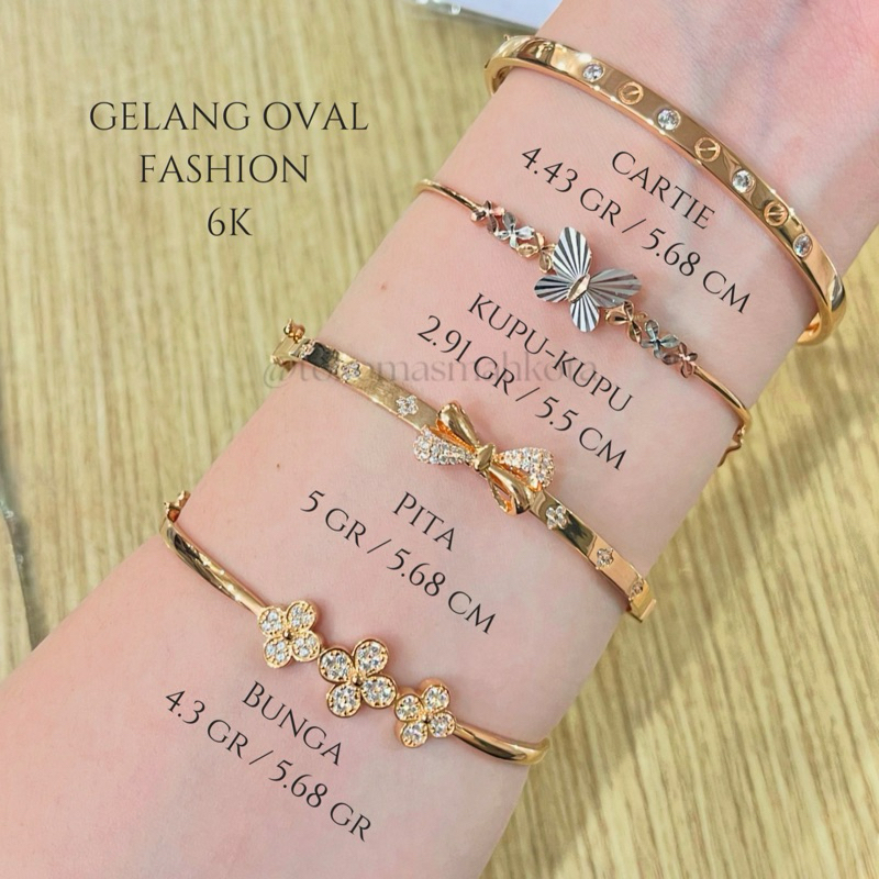 GELANG OVAL FASHION EMAS ASLI 300